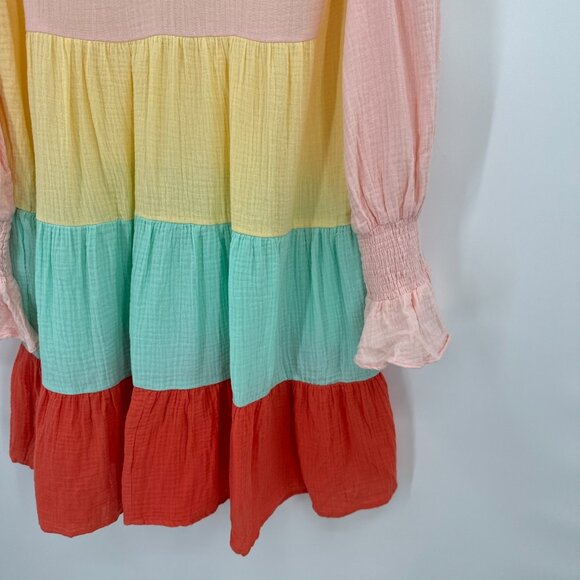 Pomander Place by Tuckernuck Sorbet Gauze Kenzo Dress Mini Dress sz XL NWOT - Picture 5 of 8